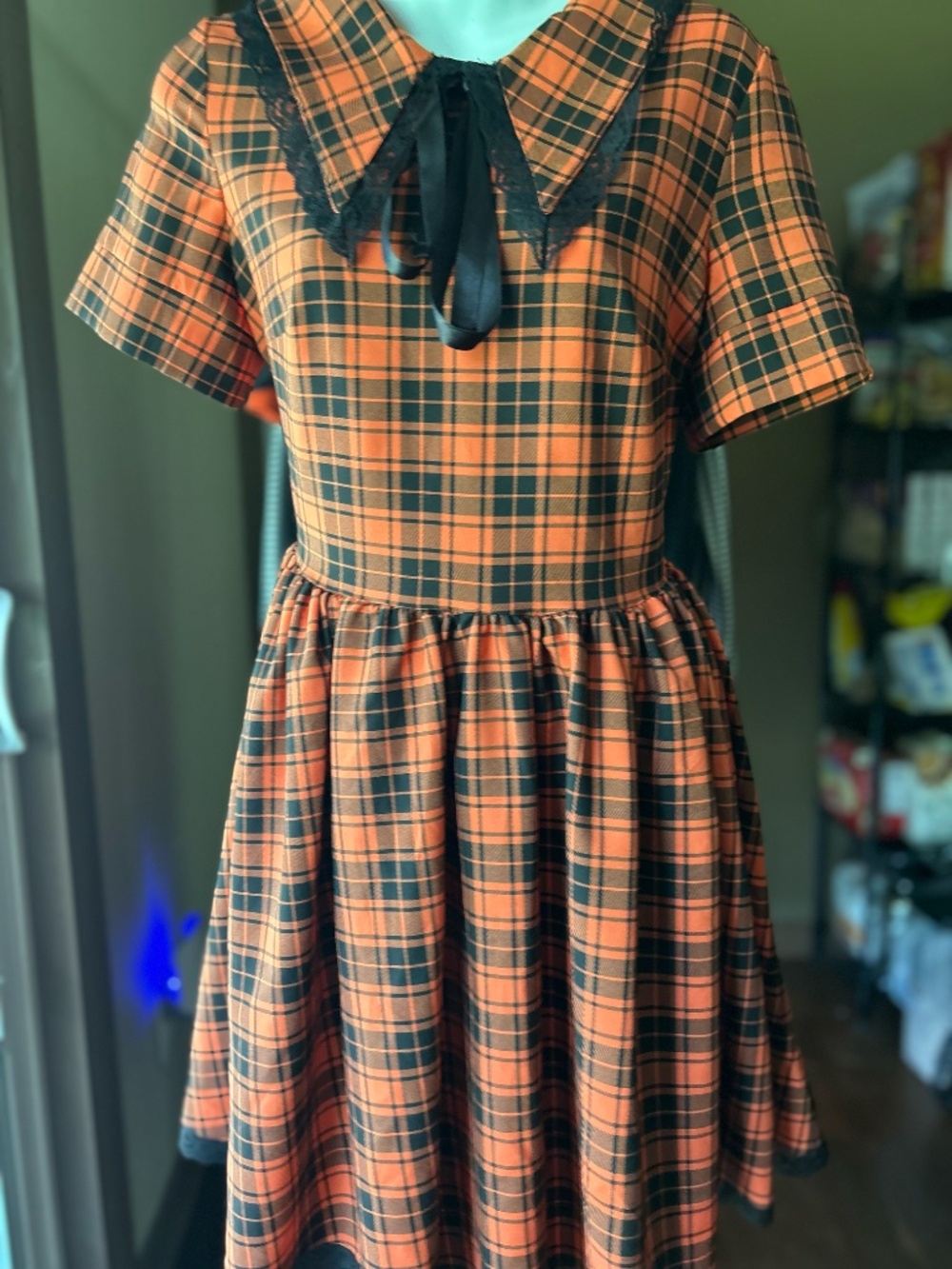 Foxblood Orange plaid dress Small - Picture 2 of 6